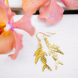 FLYING FISH EARRINGS ⫸ Gold 925